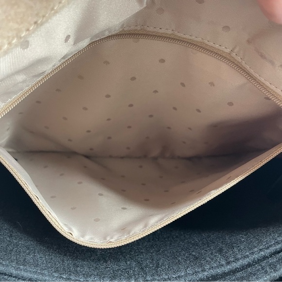 Kate Spade Washington Square Mega Sam Tote beige tan black wool - Picture 12 of 16